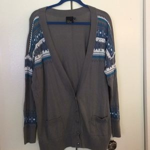 ASOS Curve US 20 snowflake grandpa cardigan.